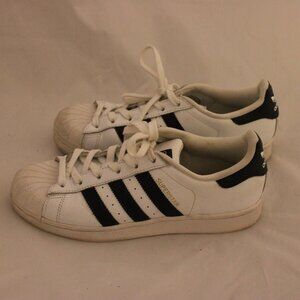 Adidas Leather Superstar Sneaker White Black Men US 7.5